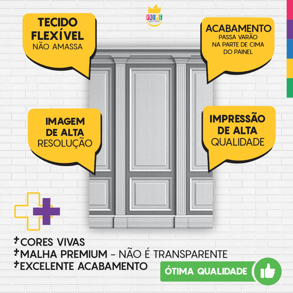 Painel de Festa Retangular 3D Boiserie Casadinho 1,50m x 2,20m - Imagem 3