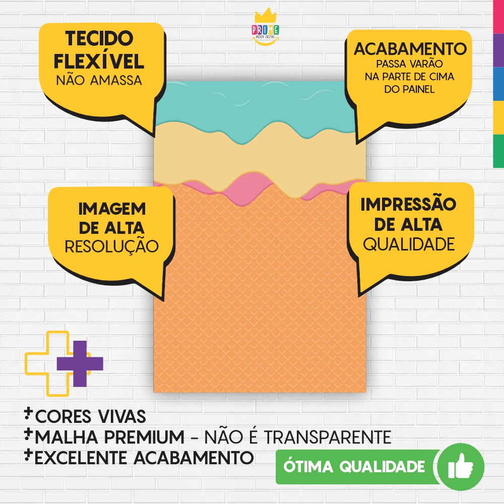 Painel de Festa Retangular 3D Doces Casadinho 1,50m x 2,20m - Imagem 3