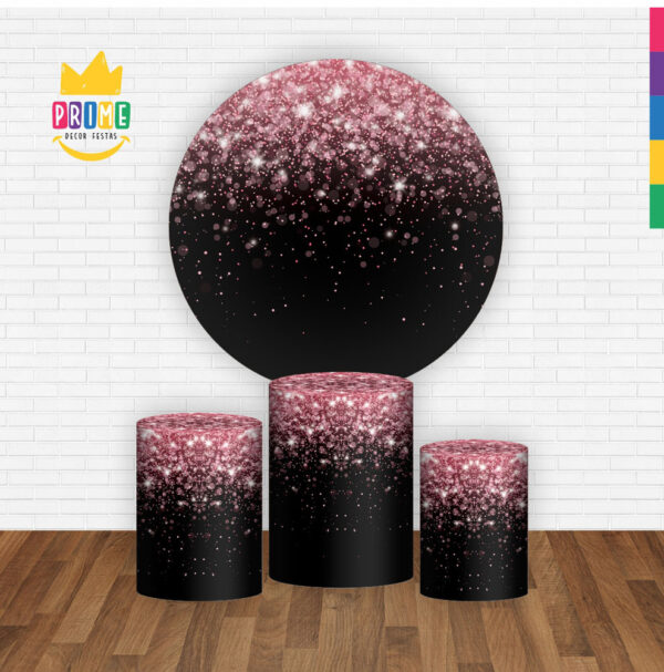 Trio Capa Cilindro + Painel Redondo 3D Glitter 1,50m Veste Fácil - Image 2