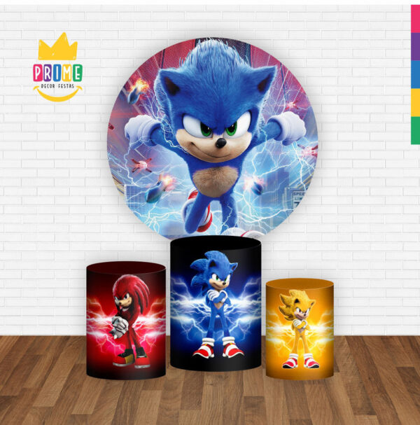 Trio Capa Cilindro + Painel Redondo 3D Sonic 1,50m Veste Fácil - Image 2
