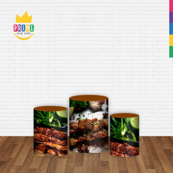 Trio Capa Cilindro Churrasco 3D Em Tecido Com Elástico - Image 2
