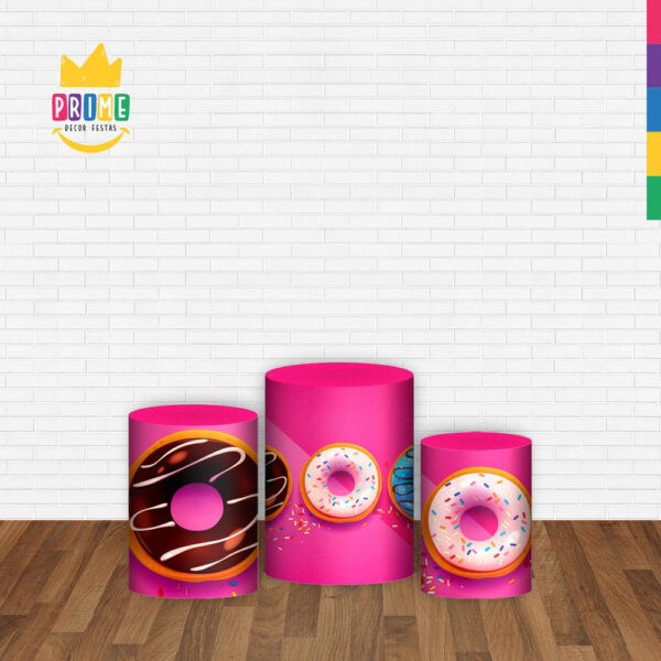Trio Capa Cilindro Doces 3D Em Tecido Com Elástico - Image 2