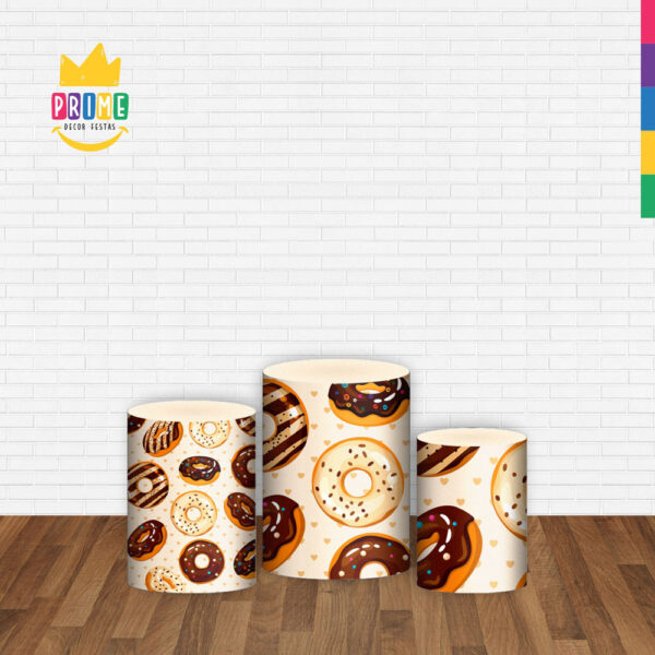 Trio Capa Cilindro Doces 3D Em Tecido Com Elástico - Image 2