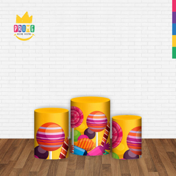 Trio Capa Cilindro Doces 3D Em Tecido Com Elástico - Image 2