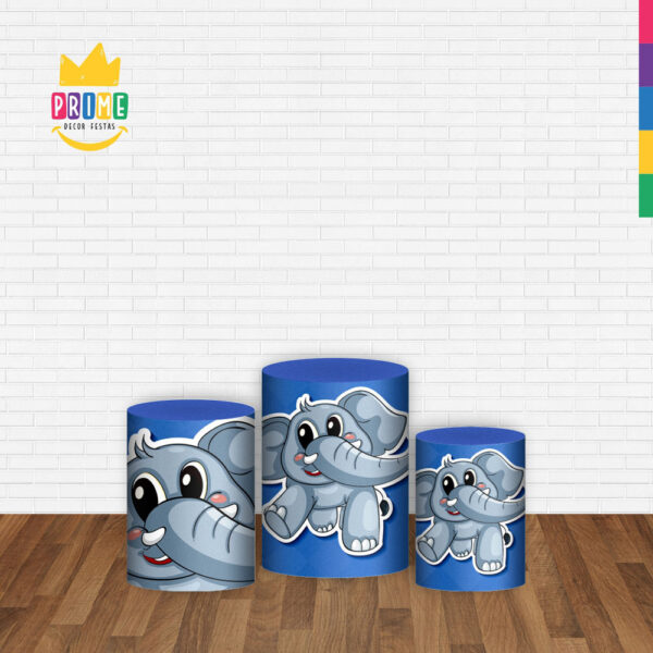 Trio Capa Cilindro Elefantinho 3D Em Tecido Com Elástico - Image 2