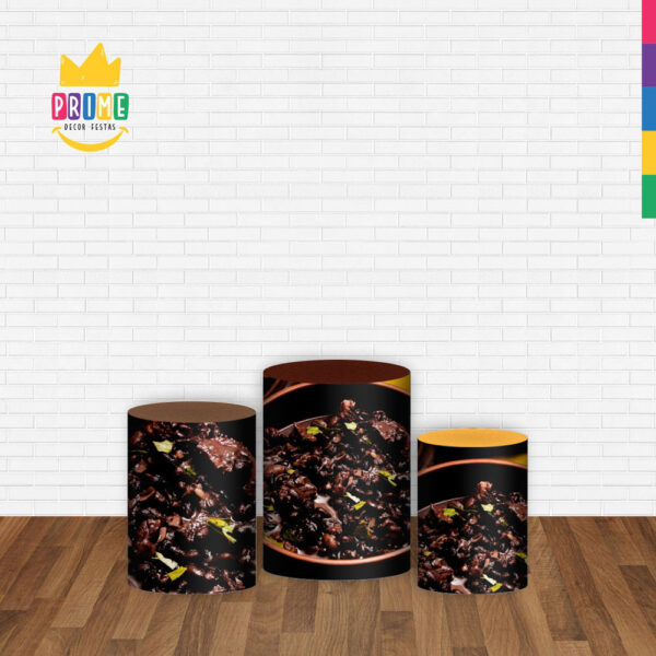 Trio Capa Cilindro Feijoada 3D Em Tecido Com Elástico - Image 2