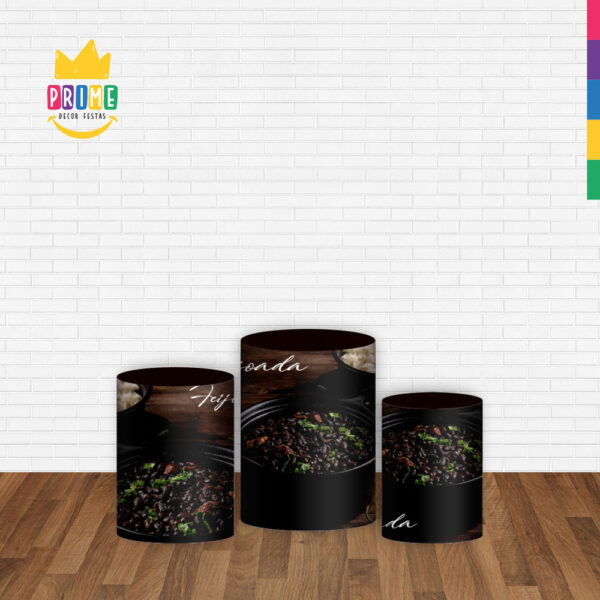 Trio Capa Cilindro Feijoada 3D Em Tecido Com Elástico - Image 2