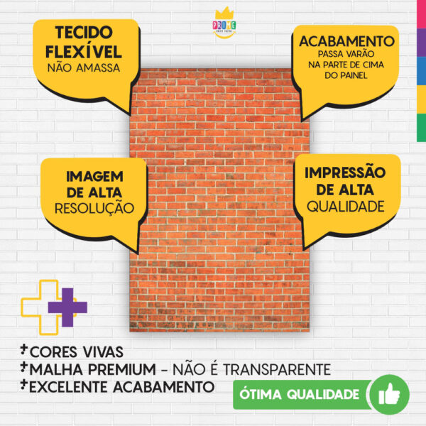 Painel de Festa Retangular 3D Tijolo Casadinho 1,50m x 2,20m - Image 3