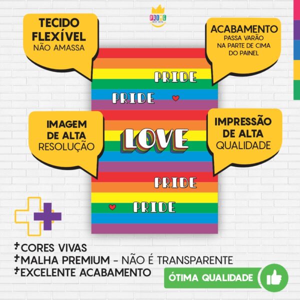 Painel de Festa Retangular 3D Lgbt Casadinho 1,50m x 2,20m - Image 3