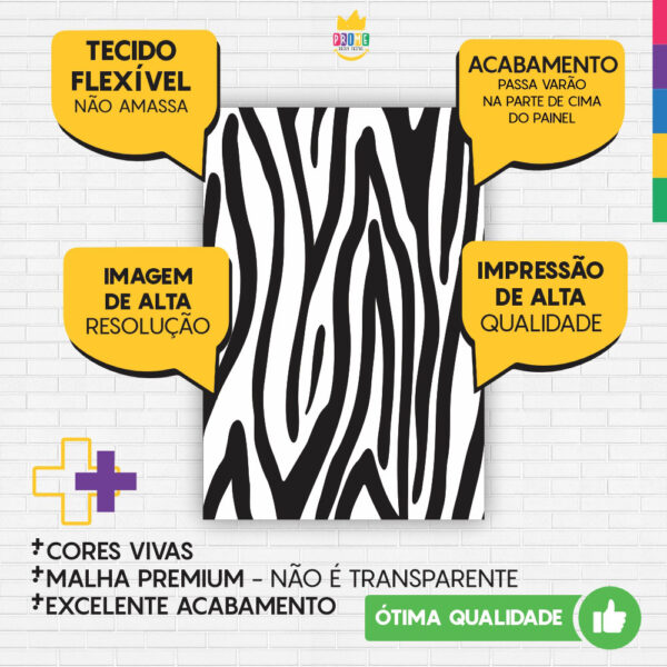 Painel de Festa Retangular 3D Animal Print Casadinho 1,50m x 2,20m - Image 3