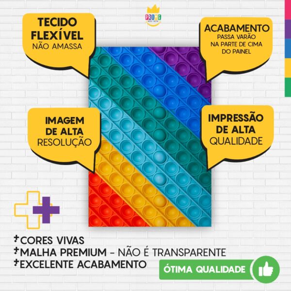 Painel de Festa Retangular 3D Pop It Casadinho 1,50m x 2,20m - Image 3