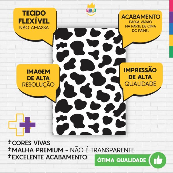 Painel de Festa Retangular 3D Vaquinha Casadinho 1,50m x 2,20m - Image 3