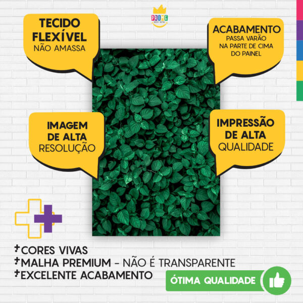 Painel de Festa Retangular 3D Muro Inglês Verde Escuro Casadinho 1,50m x 2,20m - Image 3