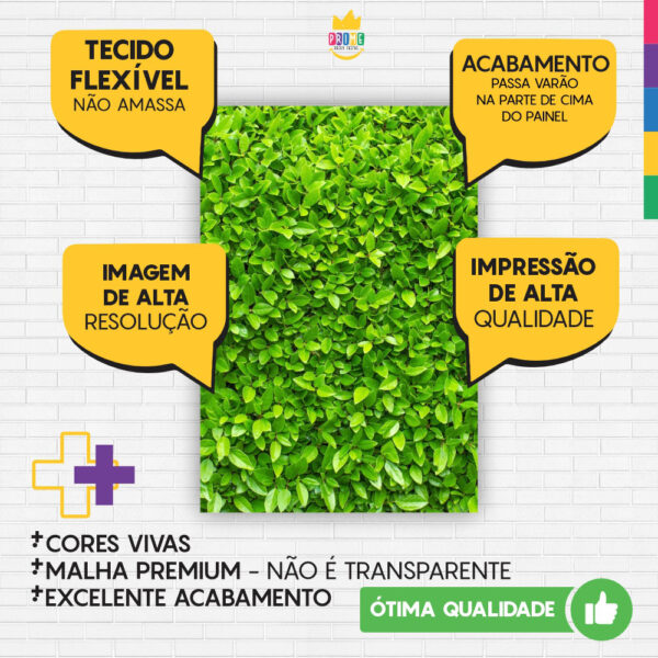 Painel de Festa Retangular 3D Muro Inglês Verde Claro Casadinho 1,50m x 2,20m - Image 3