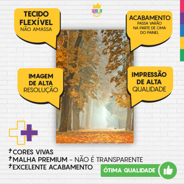 Painel de Festa Retangular 3D Floresta Casadinho 1,50m x 2,20m - Image 3