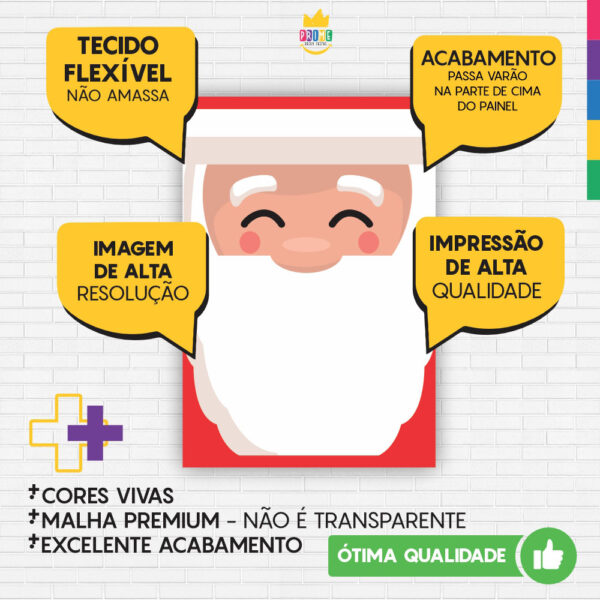 Painel de Festa Retangular 3D Natal Casadinho 1,50m x 2,20 - Image 3