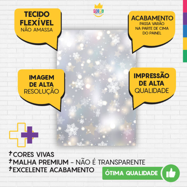 Painel de Festa Retangular 3D Natal Casadinho 1,50m x 2,20 - Image 3