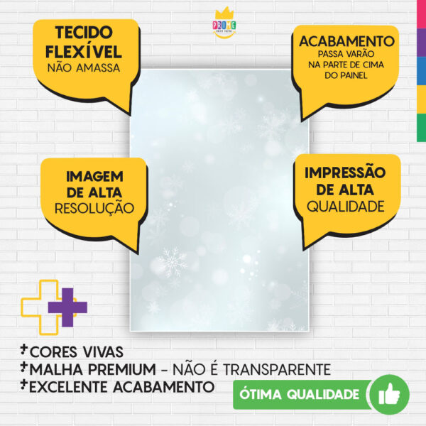 Painel de Festa Retangular 3D Natal Casadinho 1,50m x 2,20 - Image 3