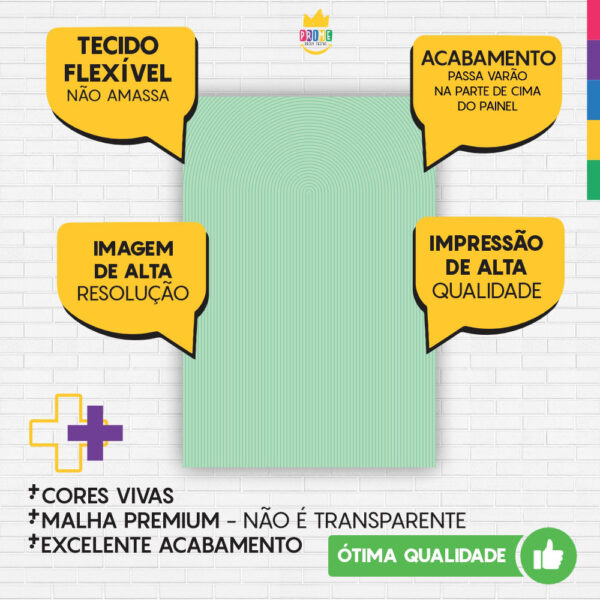 Painel de Festa Retangular 3D Ripado Verde Casadinho 1,50m x 2,20 - Image 3