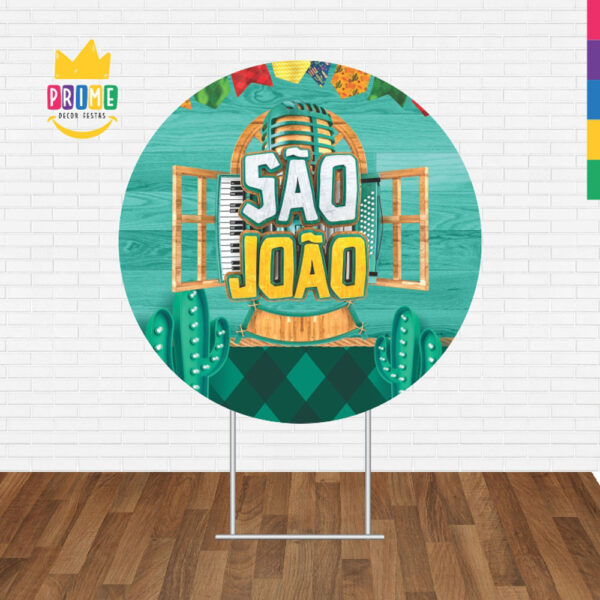 Painel Redondo 3D Festa Junina São João Tecido Sublimado - Image 2