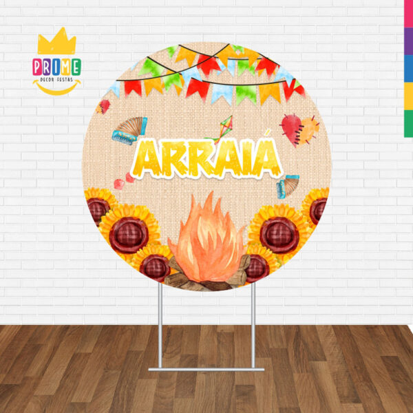 Painel Redondo 3D Festa Junina Arraiá Tecido Sublimado - Image 2