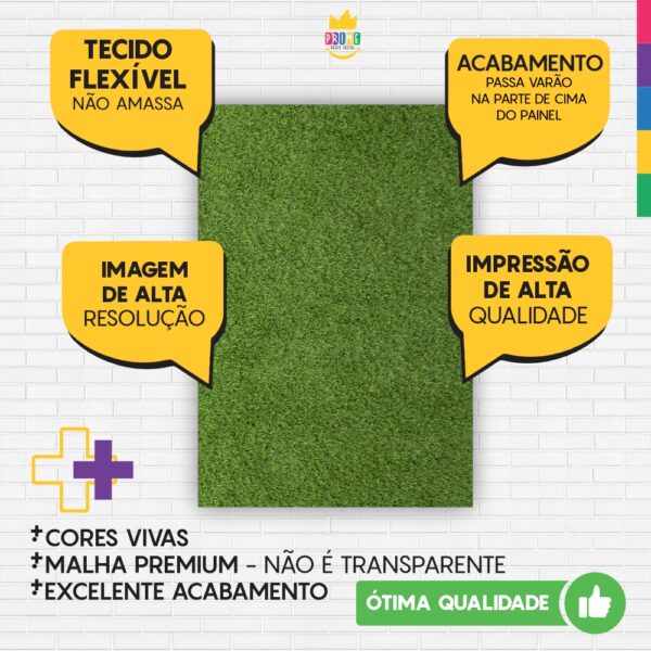 Painel de Festa Retangular 3D Gramado Futebol  Casadinho 1,50m x 2,20m - Image 3