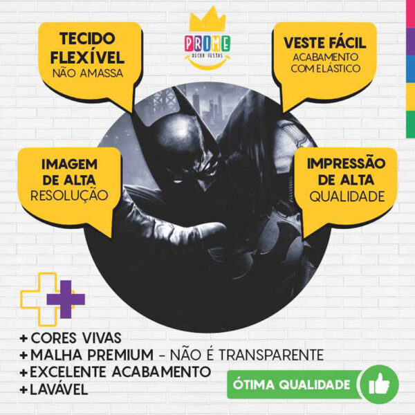 Painel Redondo 3D Batman Tecido Sublimado - Image 3