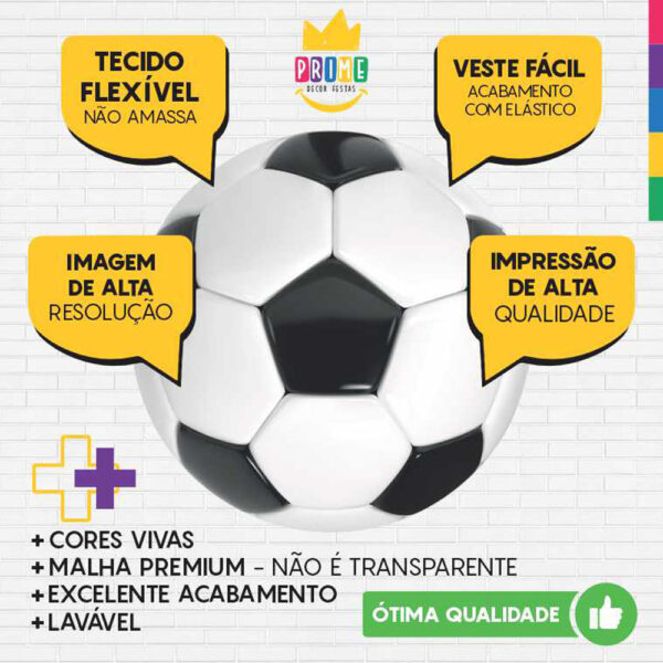Painel Redondo 3D Bola Futebol Sublimado - Image 3