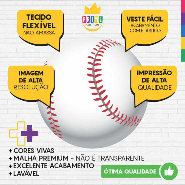 Painel Redondo 3D Bola Beisebol Sublimado - Image 3