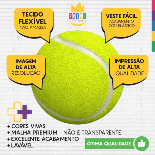 Painel Redondo 3D Bola Tênis Sublimado - Image 3