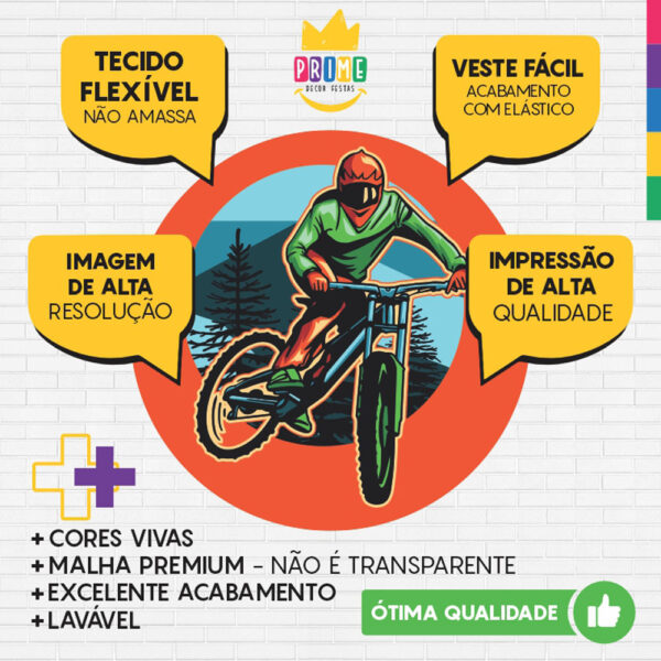 Painel Redondo 3D Bike Tecido Sublimado - Image 3