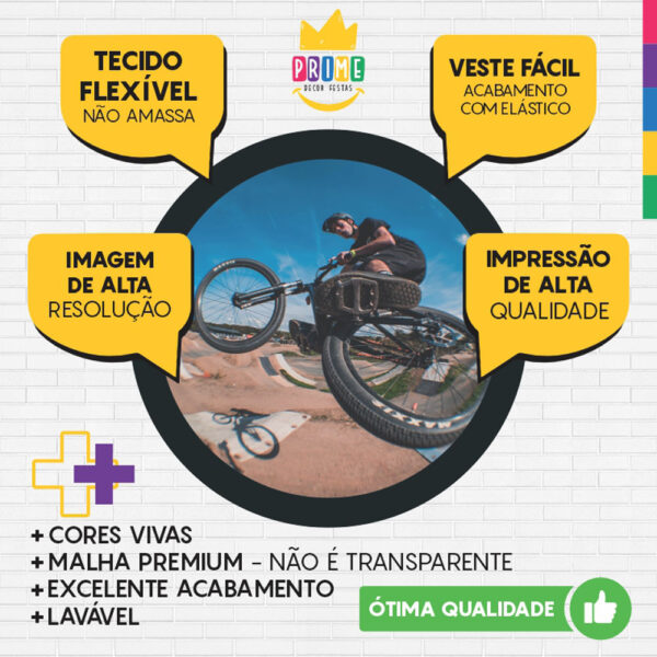 Painel Redondo 3D Bike Tecido Sublimado - Image 3