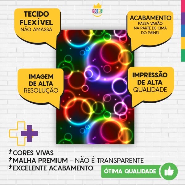 Painel de Festa Retangular 3D Neon Casadinho 1,50m x 2,20m - Image 3