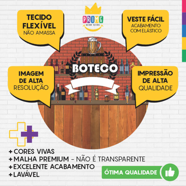 Painel Redondo 3D Boteco Tecido Sublimado - Image 3