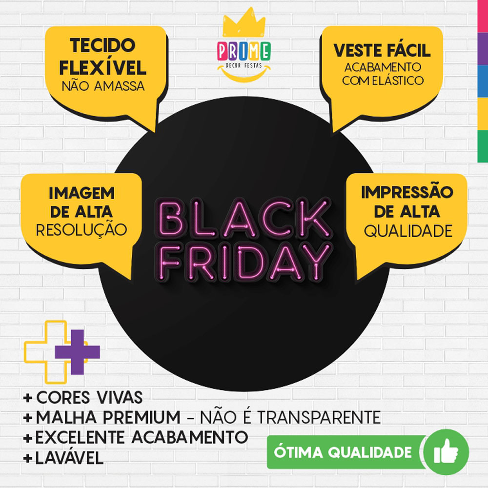 Painel Redondo 3D Black Friday Tecido Sublimado - Imagem 3