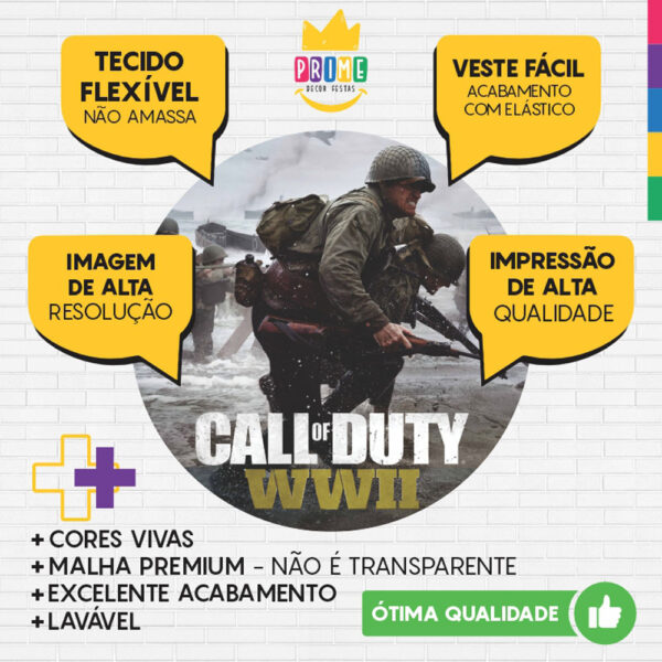 Painel Redondo 3D Call Of Duty Tecido Sublimado - Image 3