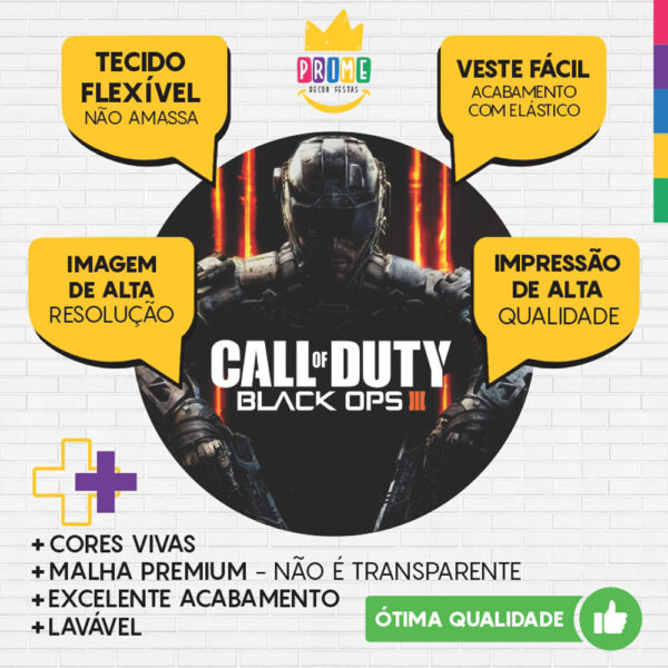 Painel Redondo 3D Call Of Duty Tecido Sublimado - Image 3