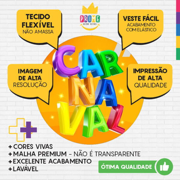 Painel Redondo 3D Carnaval Tecido Sublimado - Image 3
