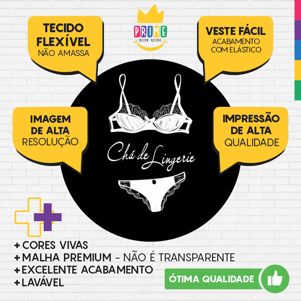 Painel Redondo 3D Chá de Lingerie Tecido Sublimado - Imagem 3