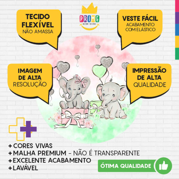 Painel Redondo 3D Chá Revelação Tecido Sublimado - Image 3