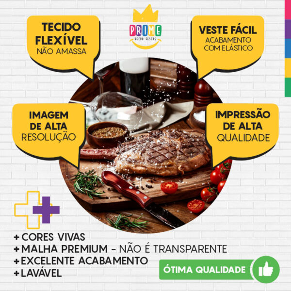 Painel Redondo 3D Churrasco Tecido Sublimado - Image 3