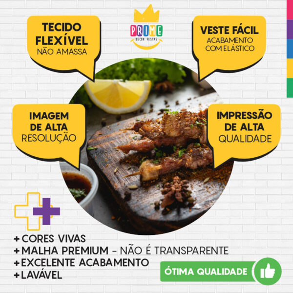 Painel Redondo 3D Churrasco Tecido Sublimado - Image 3