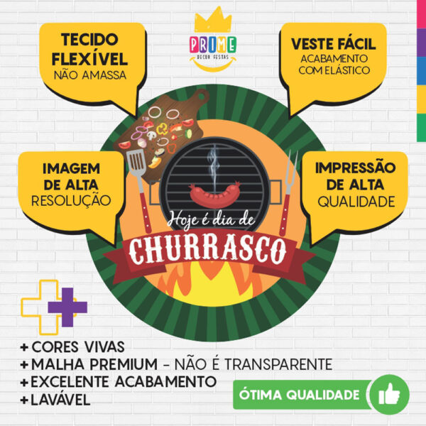 Painel Redondo 3D Churrasco Tecido Sublimado - Image 3