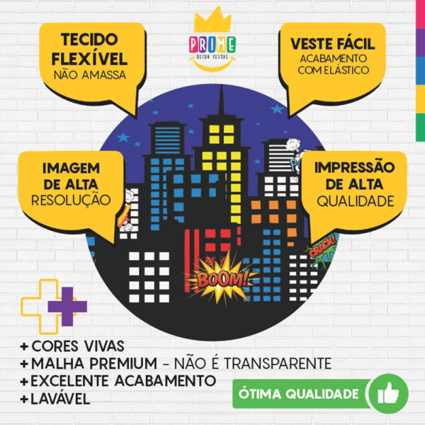 Painel Redondo 3D Comic Tecido Sublimado - Image 3