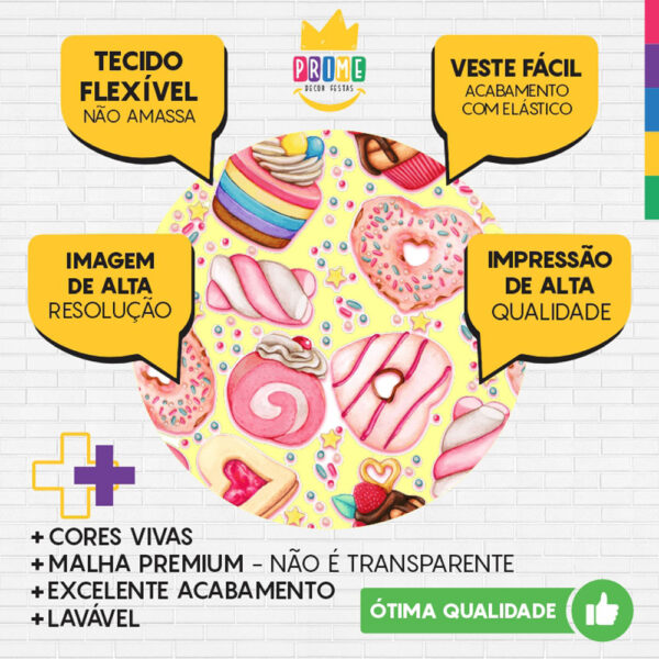 Painel Redondo 3D Confeitaria Tecido Sublimado - Image 3