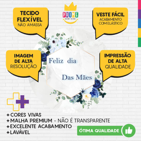 Painel Redondo 3D Dia das Mães Tecido Sublimado - Image 3