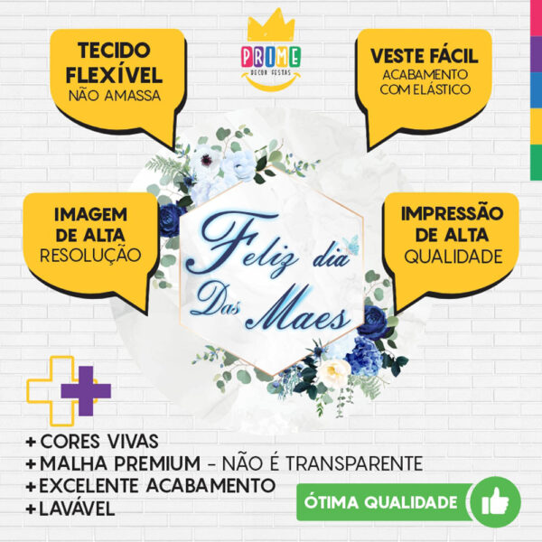 Painel Redondo 3D Dia das Mães Tecido Sublimado - Image 3