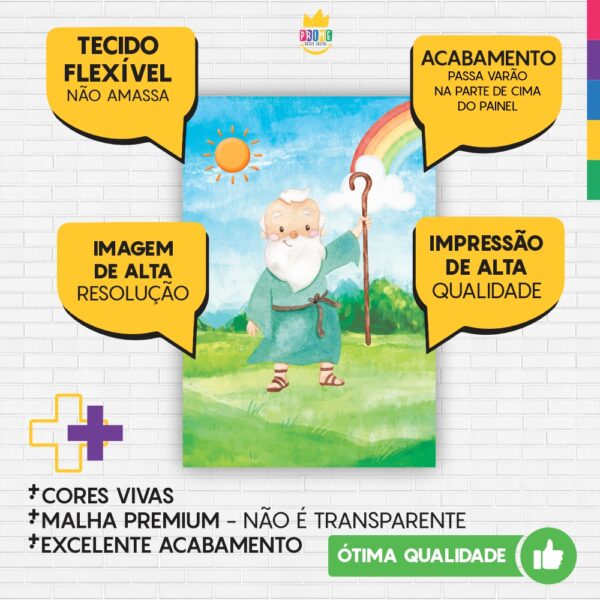Painel de Festa Retangular 3D Arca de Noé Vertical Casadinho 1,50m x 2,20m - Image 3