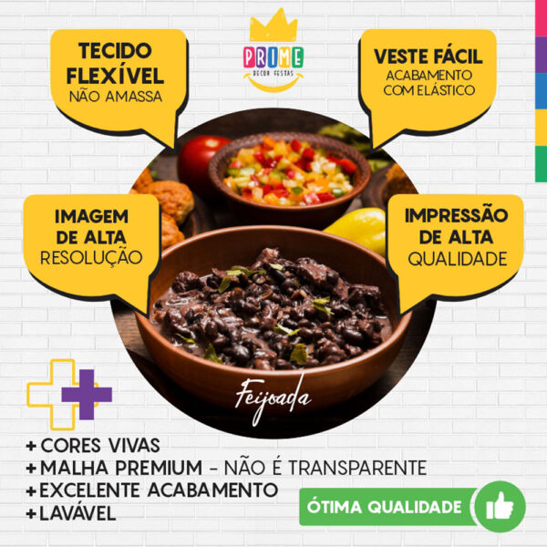 Painel Redondo 3D Feijoada Tecido Sublimado - Image 3