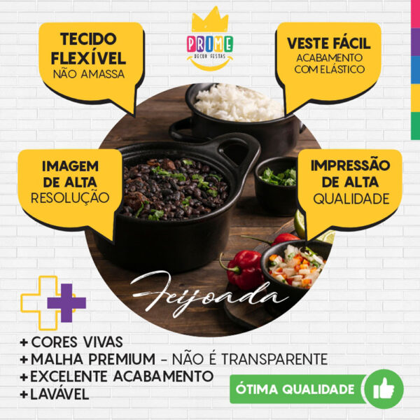 Painel Redondo 3D Feijoada Tecido Sublimado - Image 3